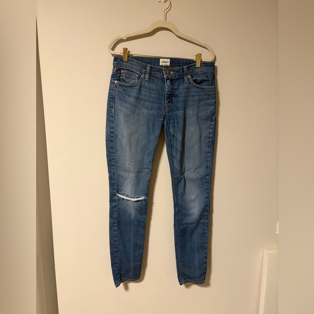 Hudson Medium Wash Skinny Jeans Distressed 27